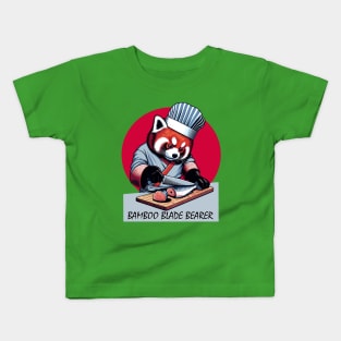 Sushi Master Red panda - Retro Japanese Chef Cartoon Kids T-Shirt